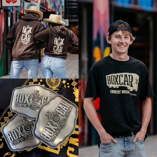 Boxcar Hoodie, Belt Buckle, and T-Shirt Bundle