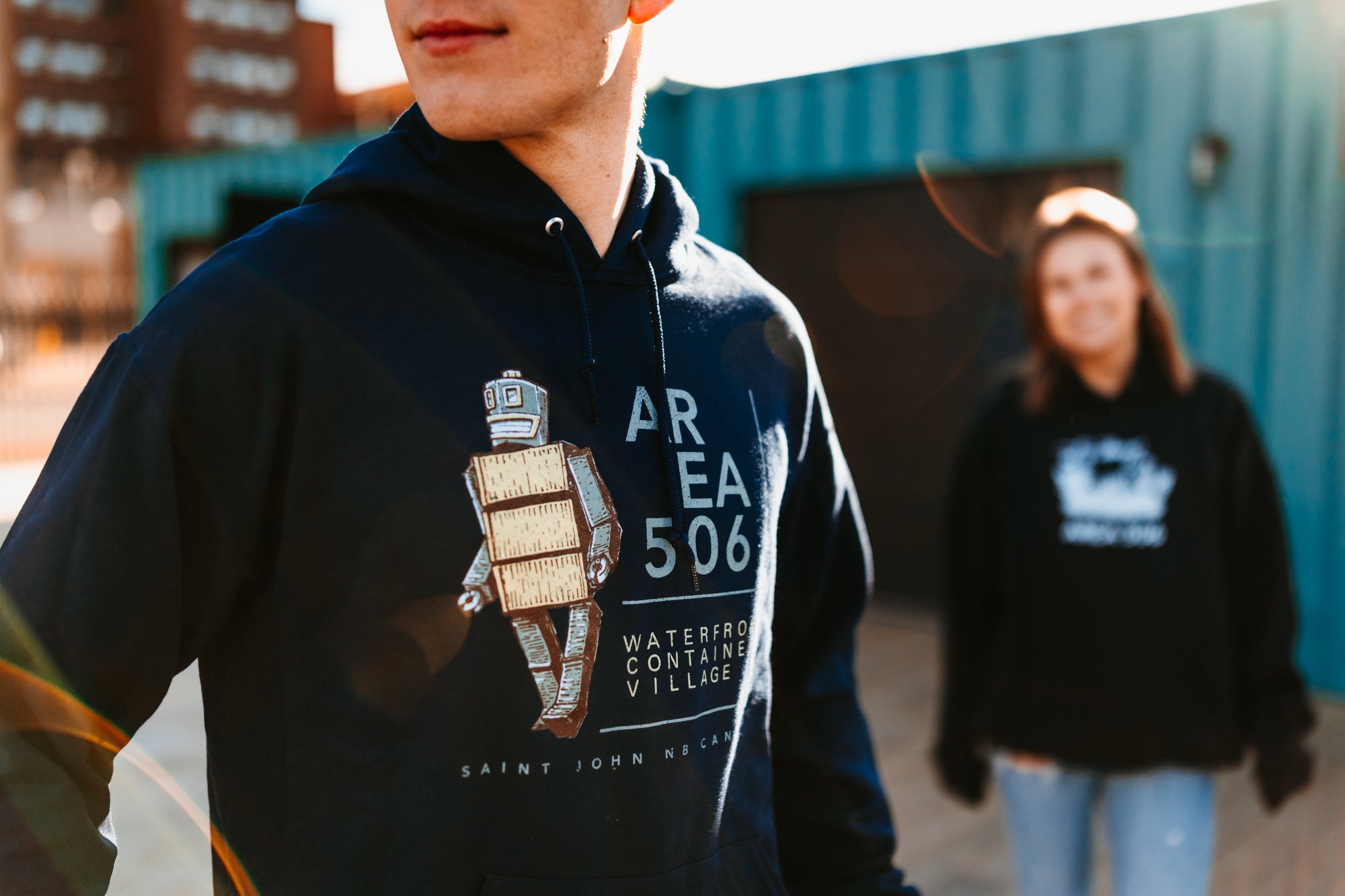 Waterfront Container Village Robot Hoodie